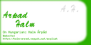 arpad halm business card