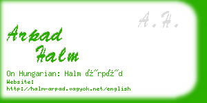 arpad halm business card